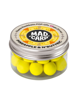 Бойлы плавающие Mad Carp Baits PlNEAPPLE N-BUTYRIC Pop-Ups (Ананас), Диаметр: 15 мм