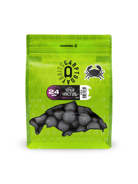 Бойлы Carptoday Baits Black Monster Crab+ (Черный Монстр Краб) 24мм 1кг, Диаметр: 24 мм, Вкус: Монстр Краб черный