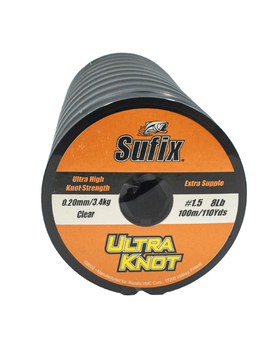 Леска SUFIX Ultra Knot x10 прозрачная 100 м. 0,20 мм 3,4 кг