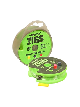 Набор для зиг-риг Korda Ready Zigs, Длина: 10 ft (3,05 м), Размер крючка: № 10