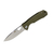 Нож HONEY BADGER Flipper D2 с зелёной рукоятью, Размер: Large 