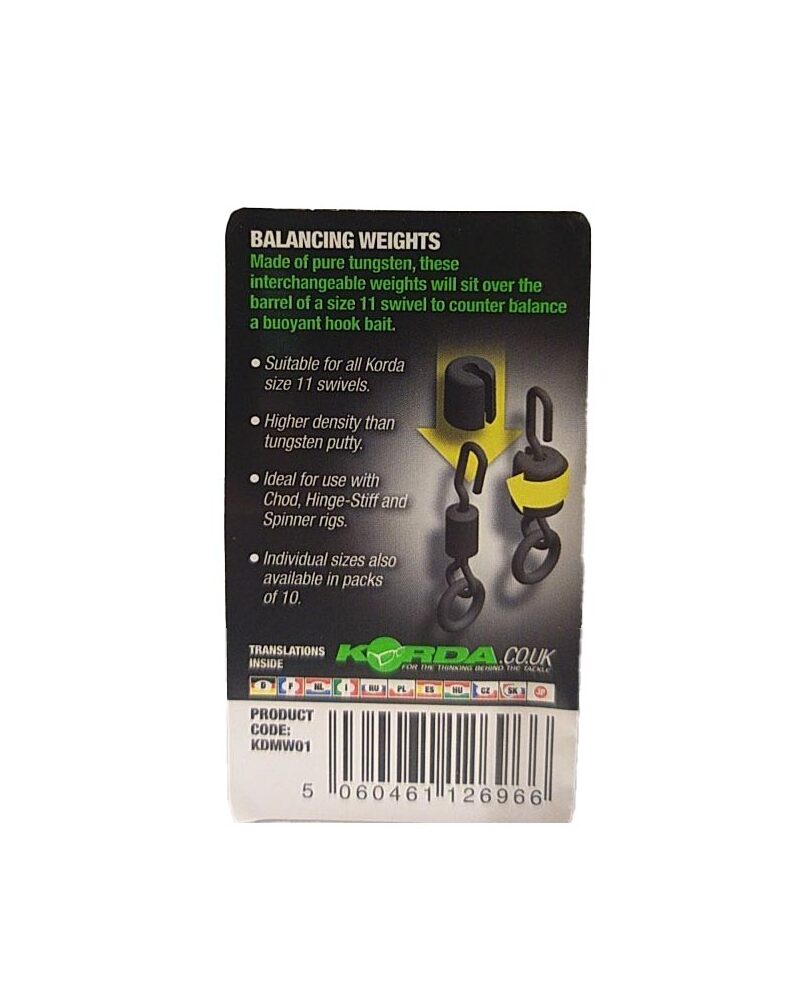 Утяжелители вертлюжков вольфрамовые KORDA Dark Matter Swivel Balancing Weights — фото 5 — CARPshop