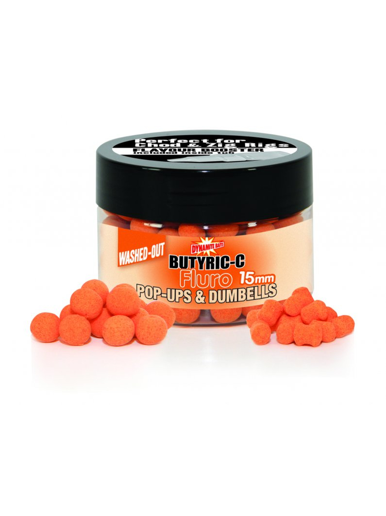 Плавающие бойлы Dynamite Baits Butyric C Fluro Washed-Out Pop-Ups, Диаметр: 15 мм
