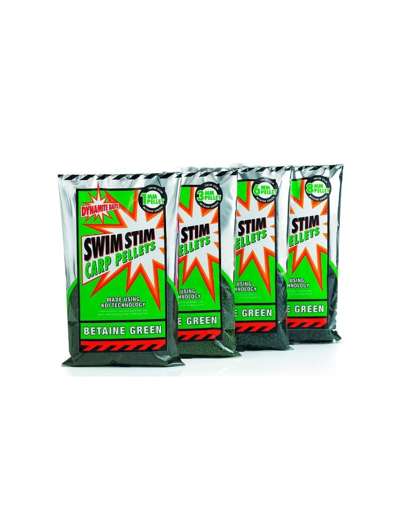 Пеллетс Dynamite Baits Swim Stim Betaine Green Sinking Carp Pellets (бетаин) 900g, Диаметр: 1 мм