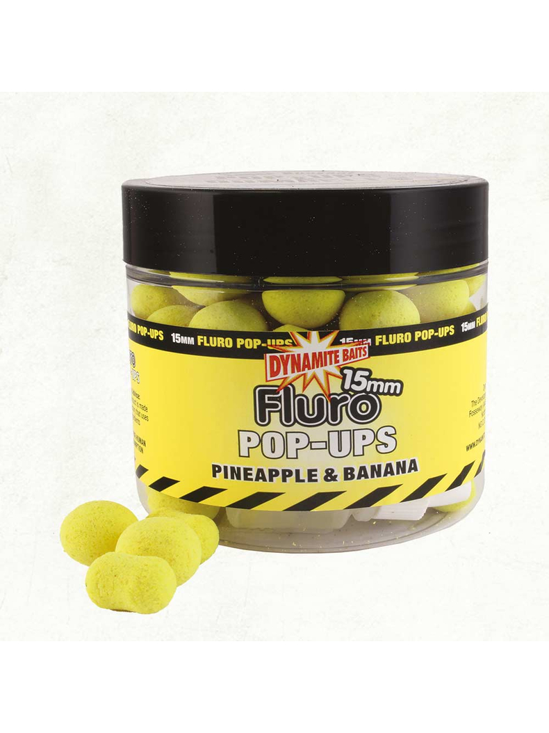Плавающие бойлы Dynamite Baits Pineapple & Banana Fluro Pop-Ups (ананас и банан), Диаметр: 15 мм Плавающие бойлы Dynamite Baits Pineapple & Banana Fluro Pop-Ups (ананас и банан), Диаметр: 15 мм