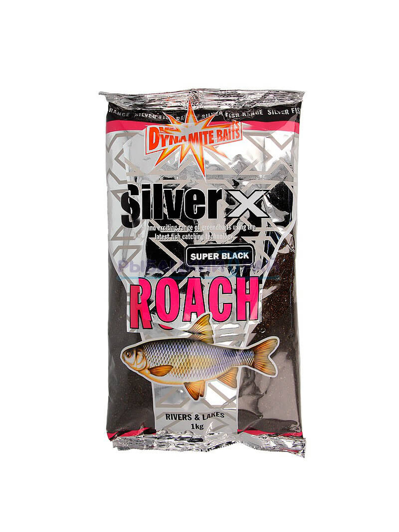 Прикормка для ловли плотвы Dynamite Baits Silver X Roach Super Black (черная) 1kg