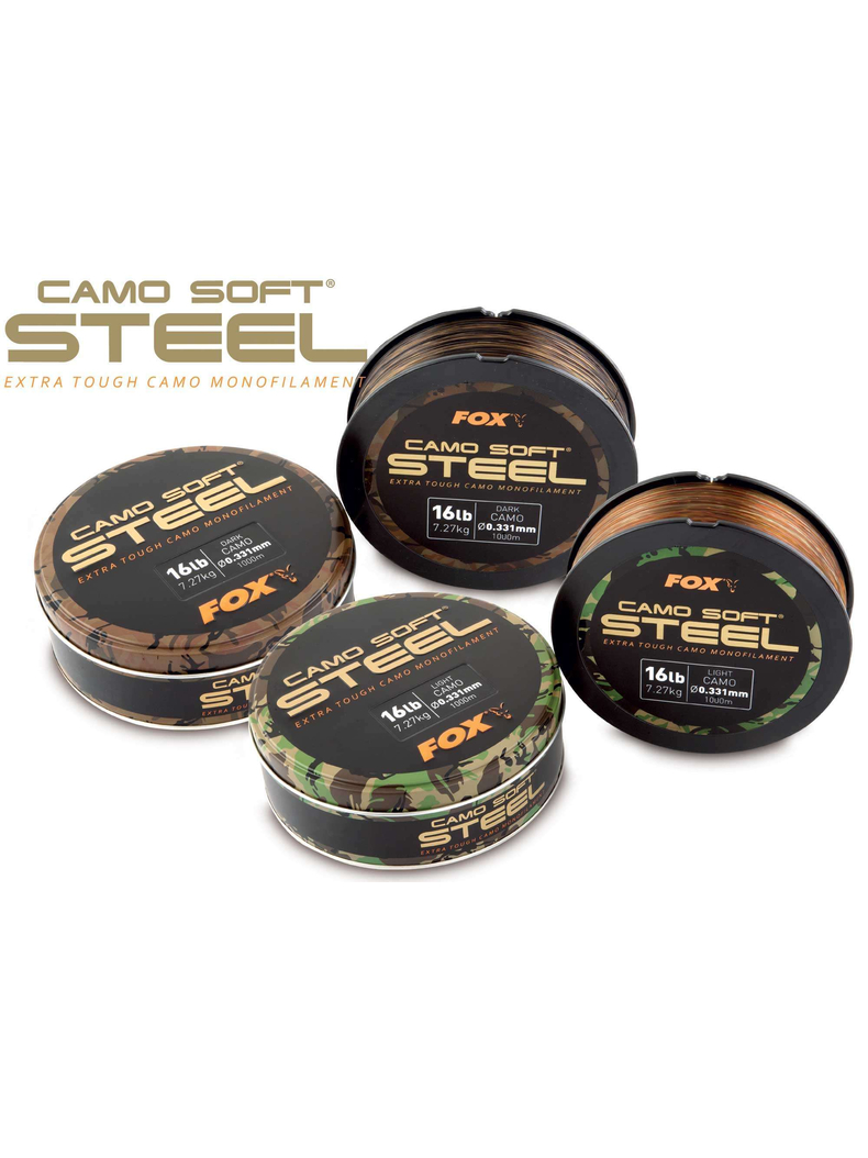 Леска FOX Camo Soft Steel 1000mt монофильная, Диаметр: 0.370 мм, Цвет: Dark Camo (тёмный камуфляж)