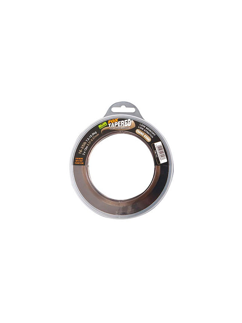 Конусный шок лидер FOX Soft Tapered Leader Trans Khaki EDGES, Диаметр: 0.33 - 0.50 мм, Тест: 12-30 lb Конусный шок лидер FOX Soft Tapered Leader Trans Khaki EDGES, Диаметр: 0.33 - 0.50 мм, Тест: 12-30 lb
