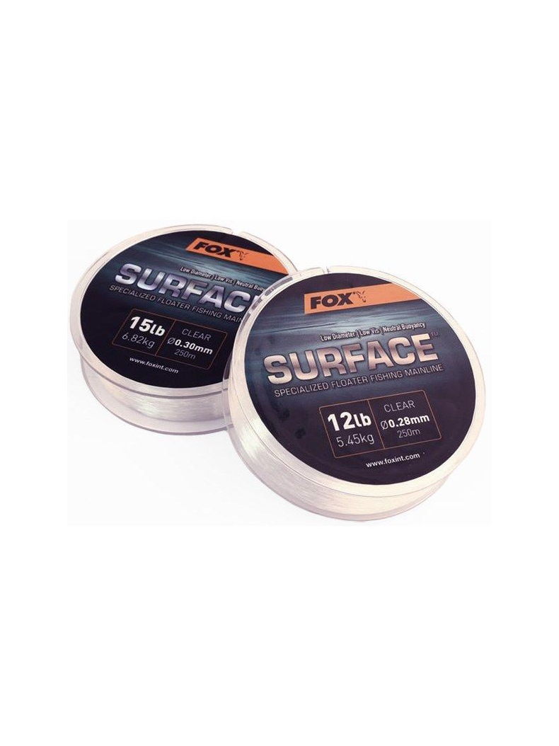 Монолеска FOX Surface Floater Mainline Clear 250m, Диаметр: 0.30 мм, Тест: 15.00 lb