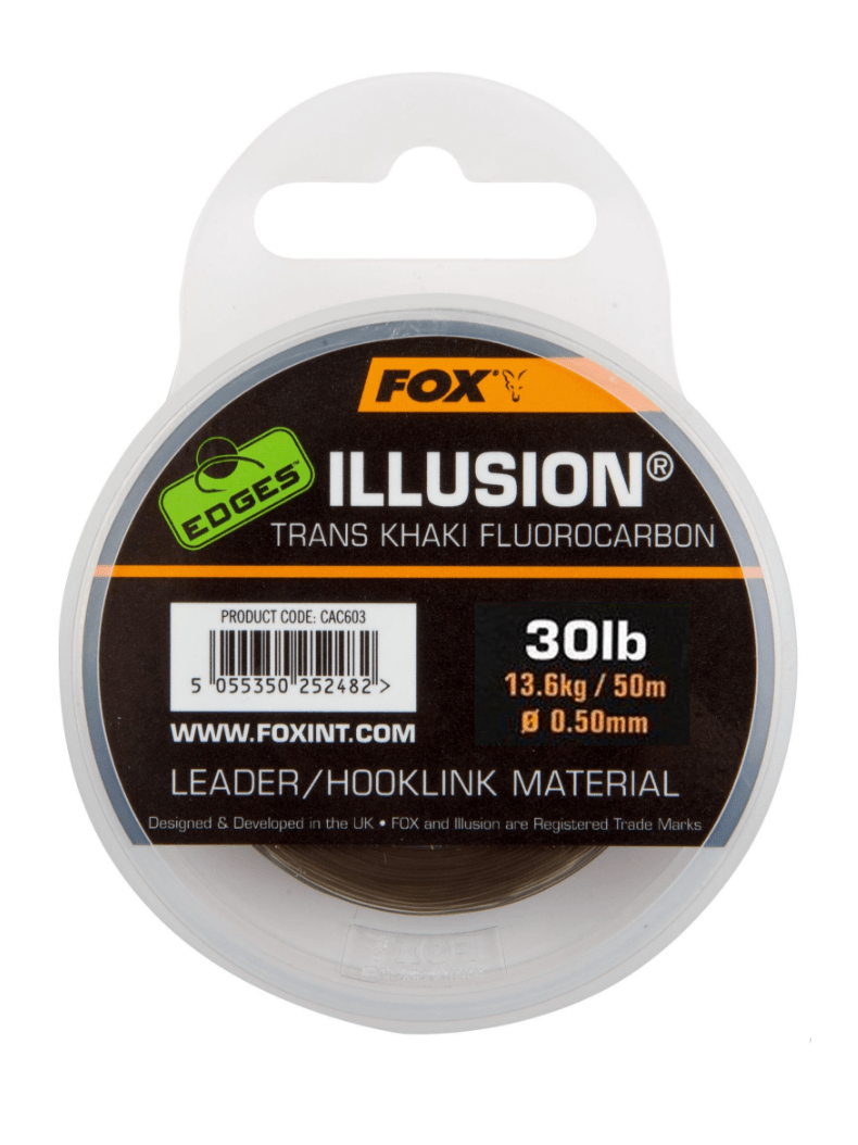 Флюрокарбон FOX Illusion Trans Khaki EDGES 50m, Диаметр: 0.50 мм, Тест: 30.00 lb Флюрокарбон FOX Illusion Trans Khaki EDGES 50m, Диаметр: 0.50 мм, Тест: 30.00 lb