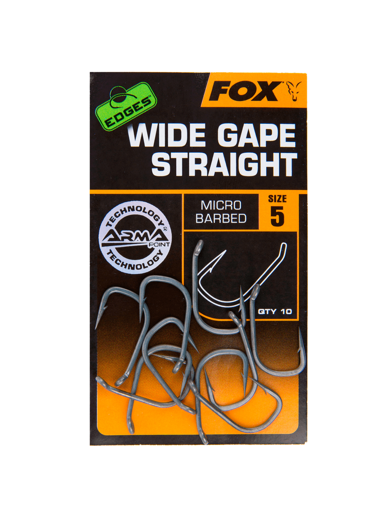 Крючки FOX EDGES Wide Gape Straight с прямым жалом, Размер крючка: № 2 Крючки FOX EDGES Wide Gape Straight с прямым жалом, Размер крючка: № 2