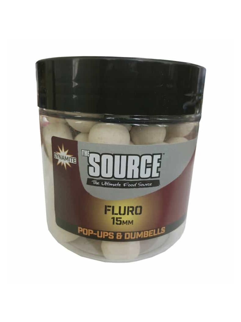 Плавающие бойлы Dynamite Baits Source White Fluro Pop-Ups + Dumbells, Диаметр: 15 мм, изображение 2 Плавающие бойлы Dynamite Baits Source White Fluro Pop-Ups + Dumbells, Диаметр: 15 мм, изображение 2