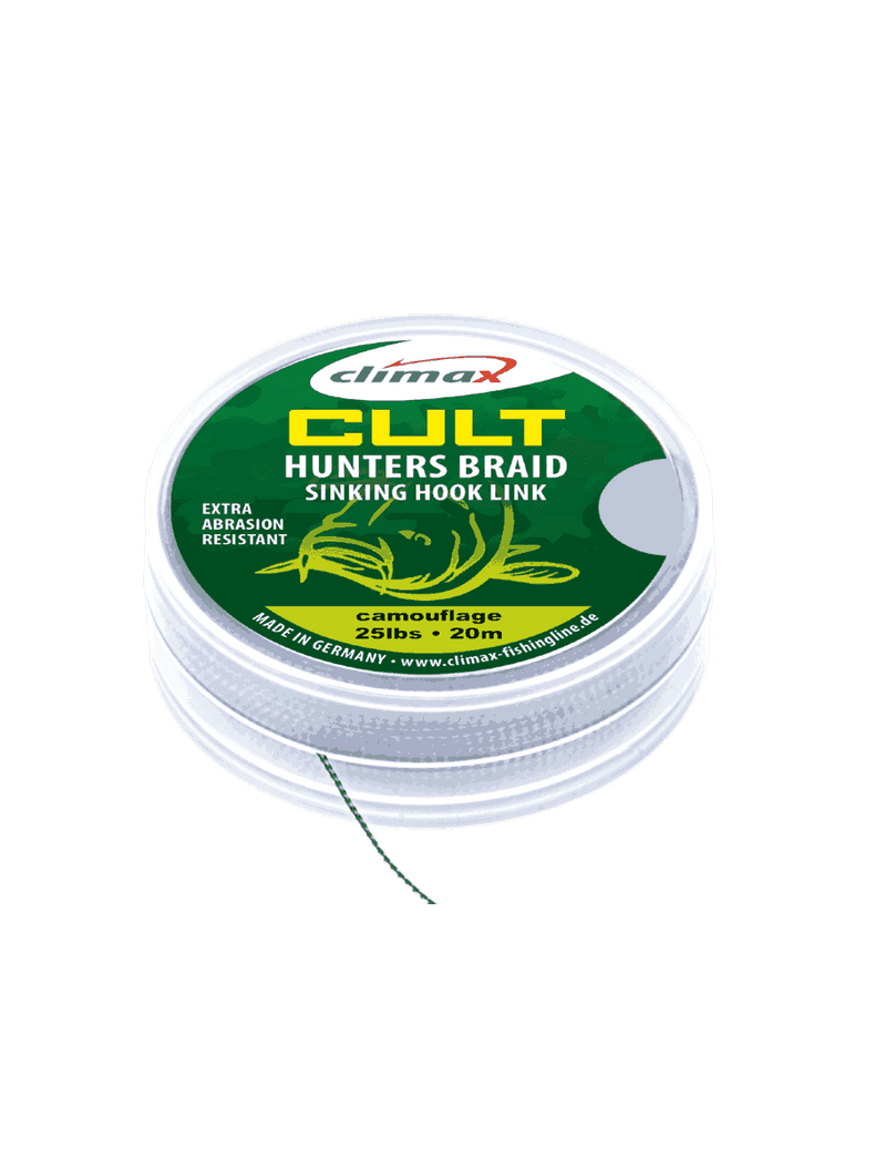 Поводковый материал Climax CULT Hunters Braid, Цвет: Weed (Водоросли), Тест: 25.00 lb Поводковый материал Climax CULT Hunters Braid, Цвет: Weed (Водоросли), Тест: 25.00 lb
