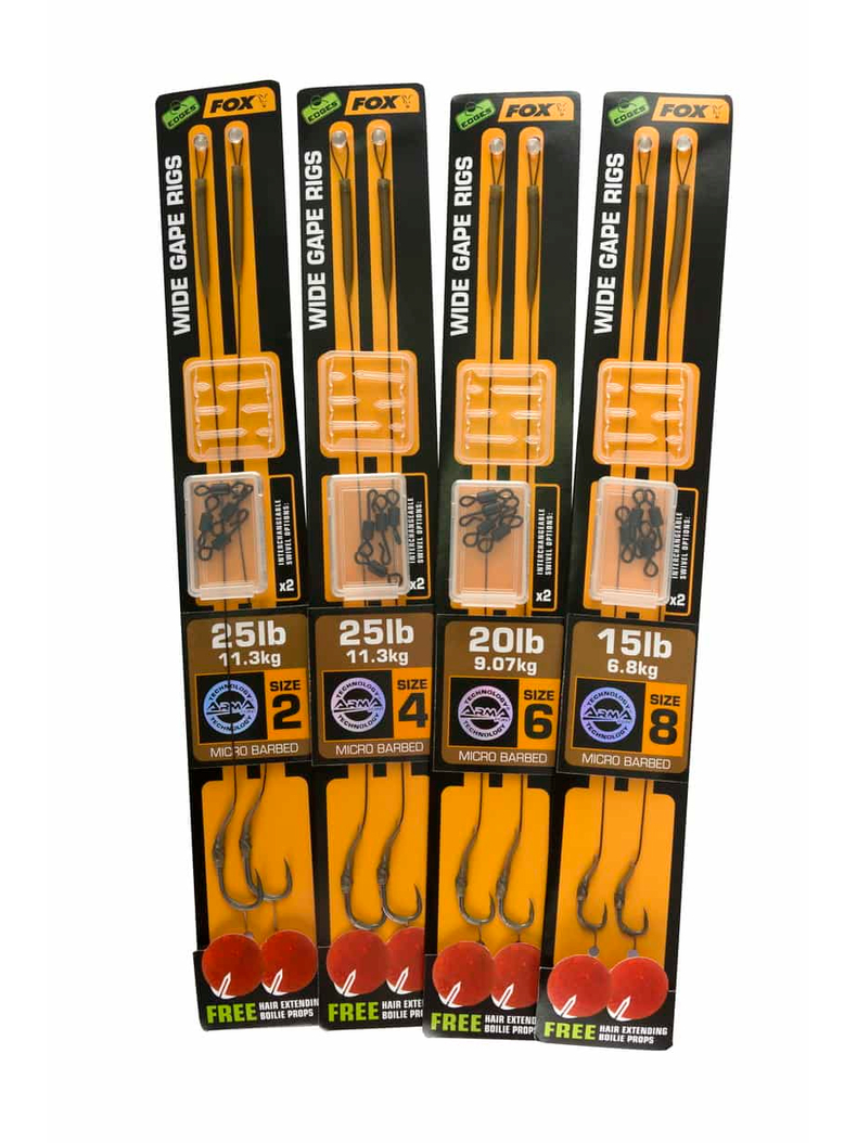 Поводок в сборе FOX Wide Gape Ready Rig Gravely Brown, Тест: 20.00 lb, Размер крючка: № 6