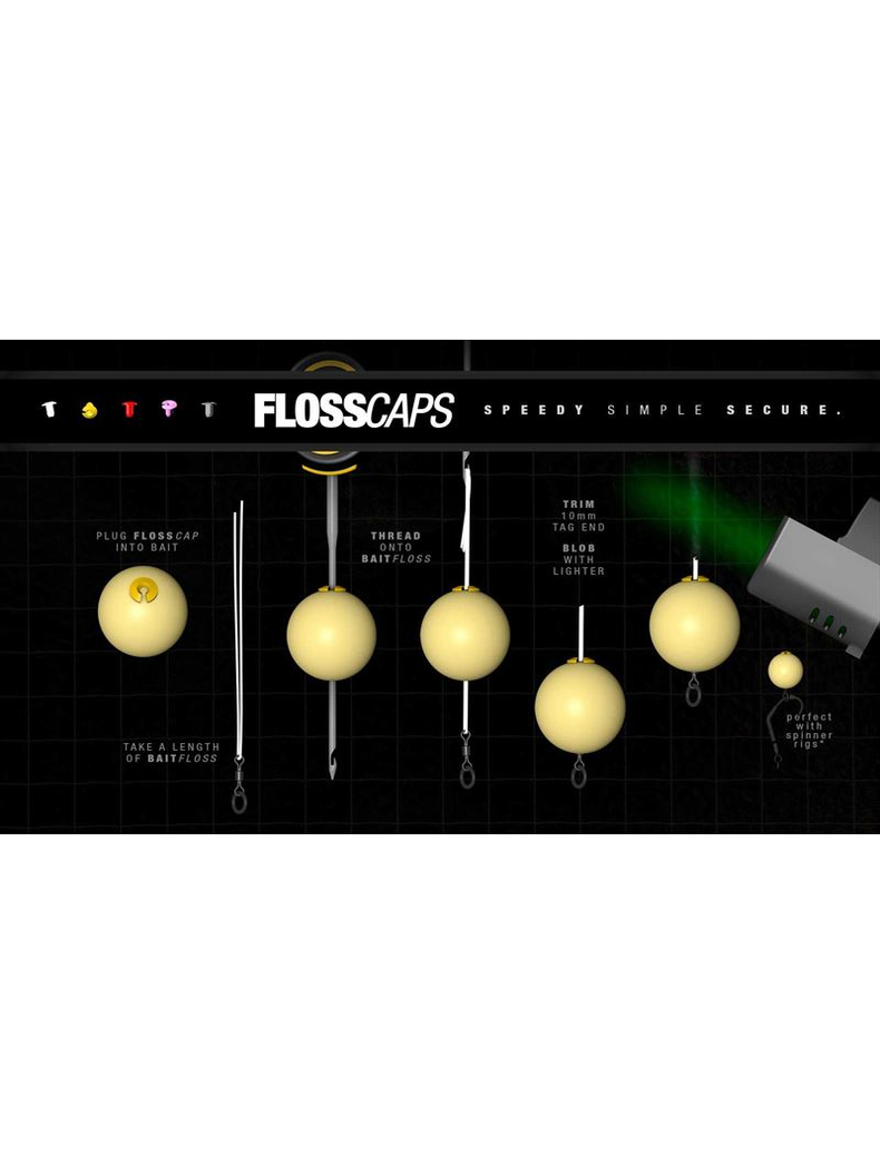 Стопор для бойлов Korda Floss Caps, Цвет: Красные и Белые, изображение 2 Стопор для бойлов Korda Floss Caps, Цвет: Красные и Белые, изображение 2