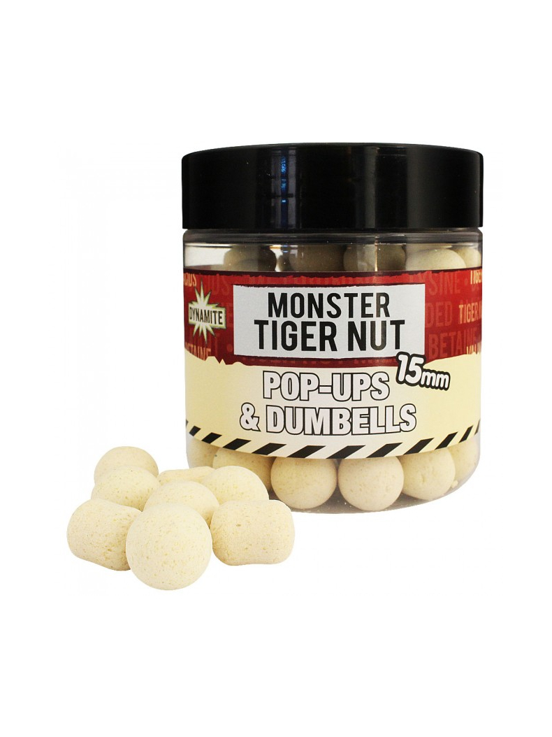Плавающие бойлы Dynamite Baits Monster Tiger Nut Fluro White Pop Ups + Dumbells, Диаметр: 10 мм, изображение 2 Плавающие бойлы Dynamite Baits Monster Tiger Nut Fluro White Pop Ups + Dumbells, Диаметр: 10 мм, изображение 2