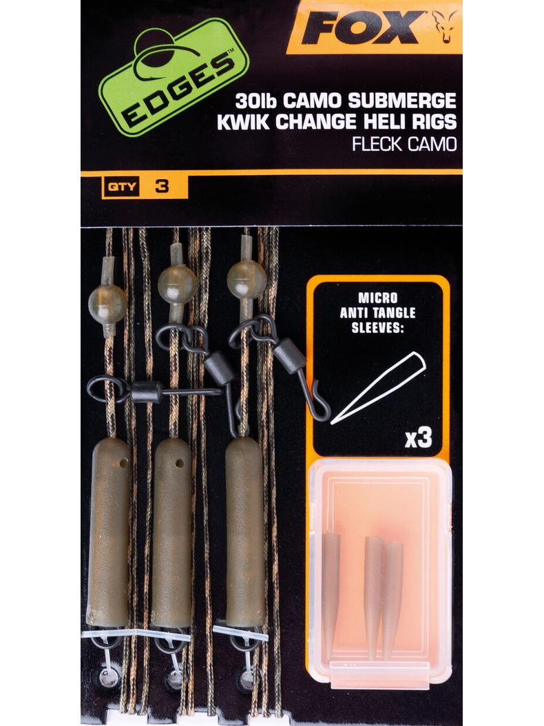 Набор готовых оснасток "вертолет" FOX Camo Submerge Kwik Change Heli Rigs, Тест: 30.00 lb