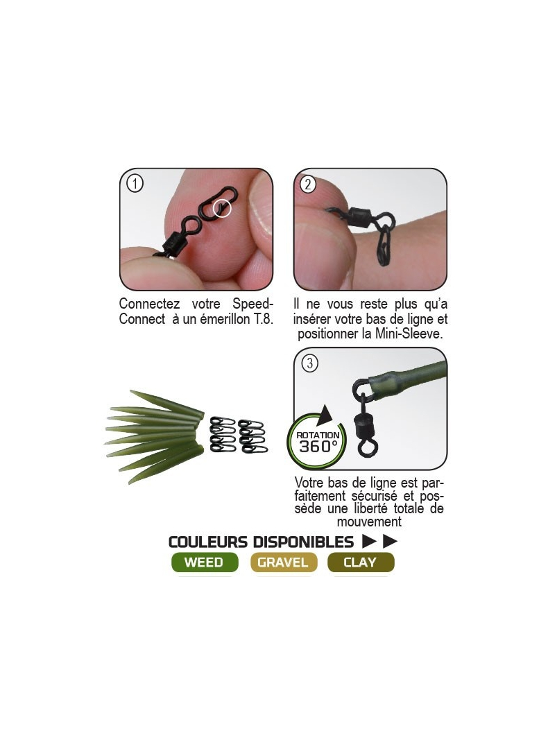 Набор быстросъемов с отводчиками Fun Fishing Pack Speed Connect & Mini-Sleeves Medium, Цвет: Gravel (Гравий), изображение 3 Набор быстросъемов с отводчиками Fun Fishing Pack Speed Connect & Mini-Sleeves Medium, Цвет: Gravel (Гравий), изображение 3