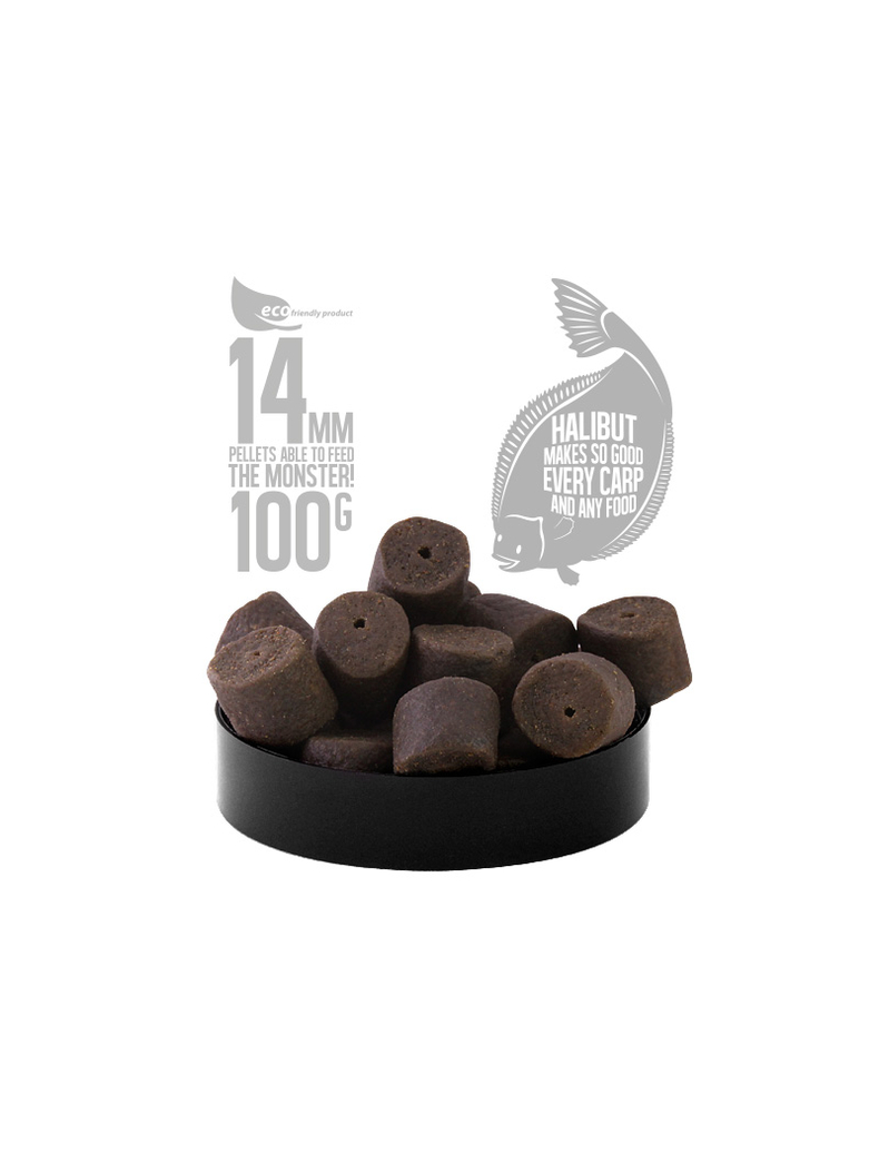 Насадочный пеллетс FFEM Hookbaits Pellets Black Halibut (черный палтус), Диаметр: 14 мм, изображение 4