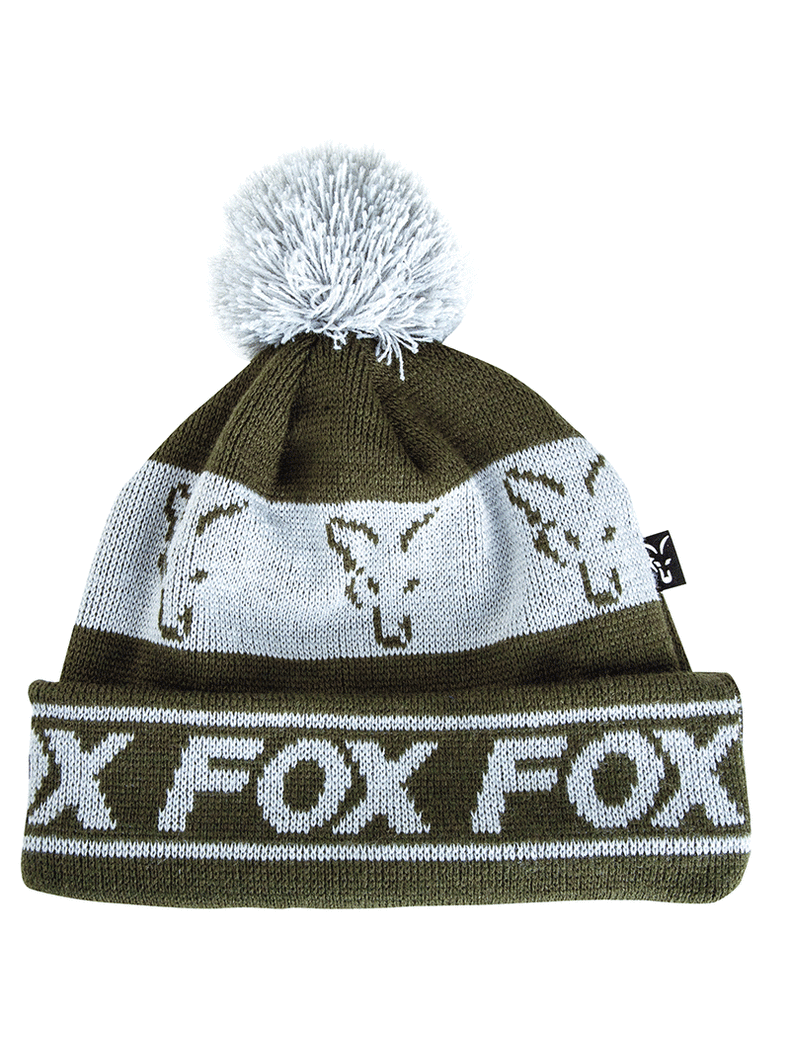 Шапка с помпоном FOX Green & Silver Lined Bobble, изображение 2