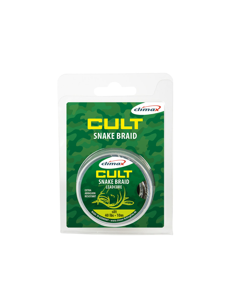Лидкор без свинца Climax CULT Snake Braid Lead Free, Цвет: Weed (Водоросли), Тест: 30.00 lb