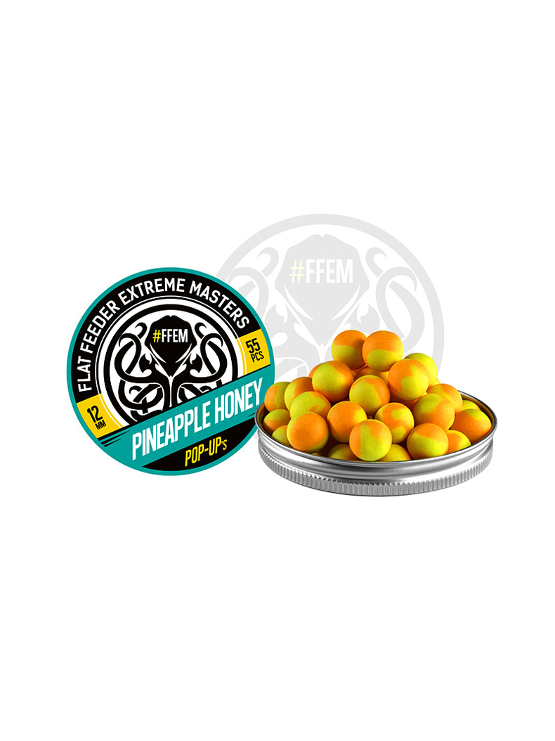 Плавающие бойлы FFEM Pop-Up Pineapple Honey (ананас и мед) 12mm, изображение 2 Плавающие бойлы FFEM Pop-Up Pineapple Honey (ананас и мед) 12mm, изображение 2