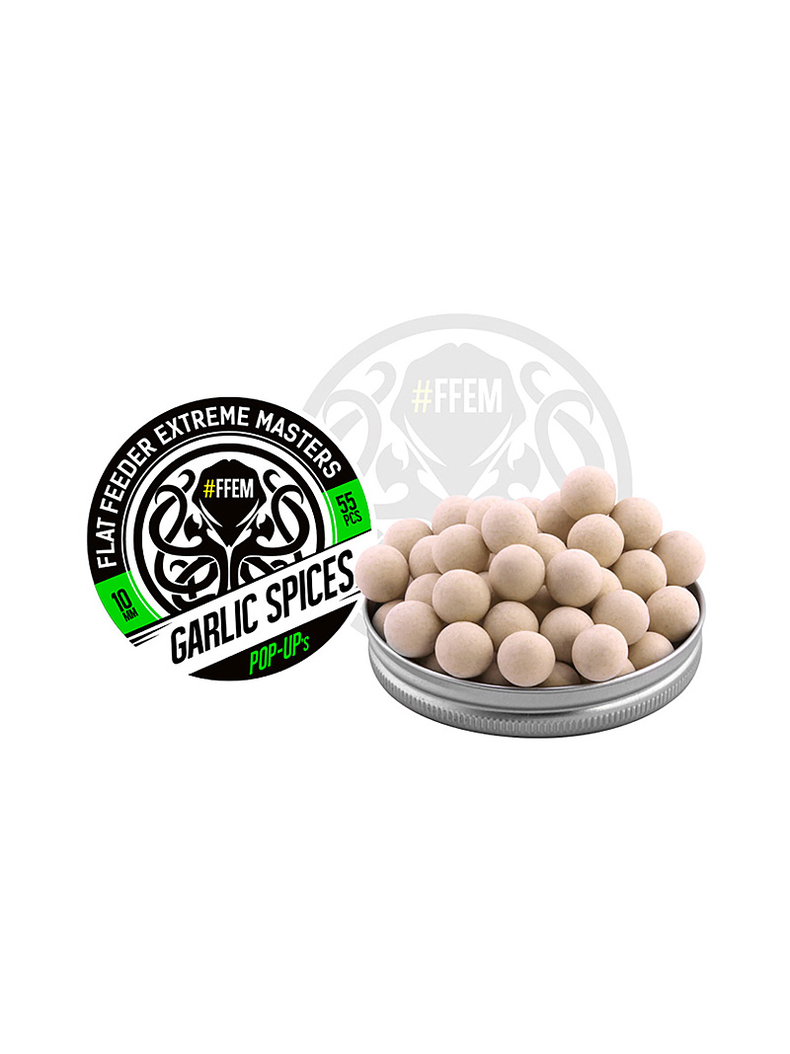 Плавающие бойлы FFEM Pop-Up Garlic Spices (чеснок и специи) 10mm, изображение 2 Плавающие бойлы FFEM Pop-Up Garlic Spices (чеснок и специи) 10mm, изображение 2