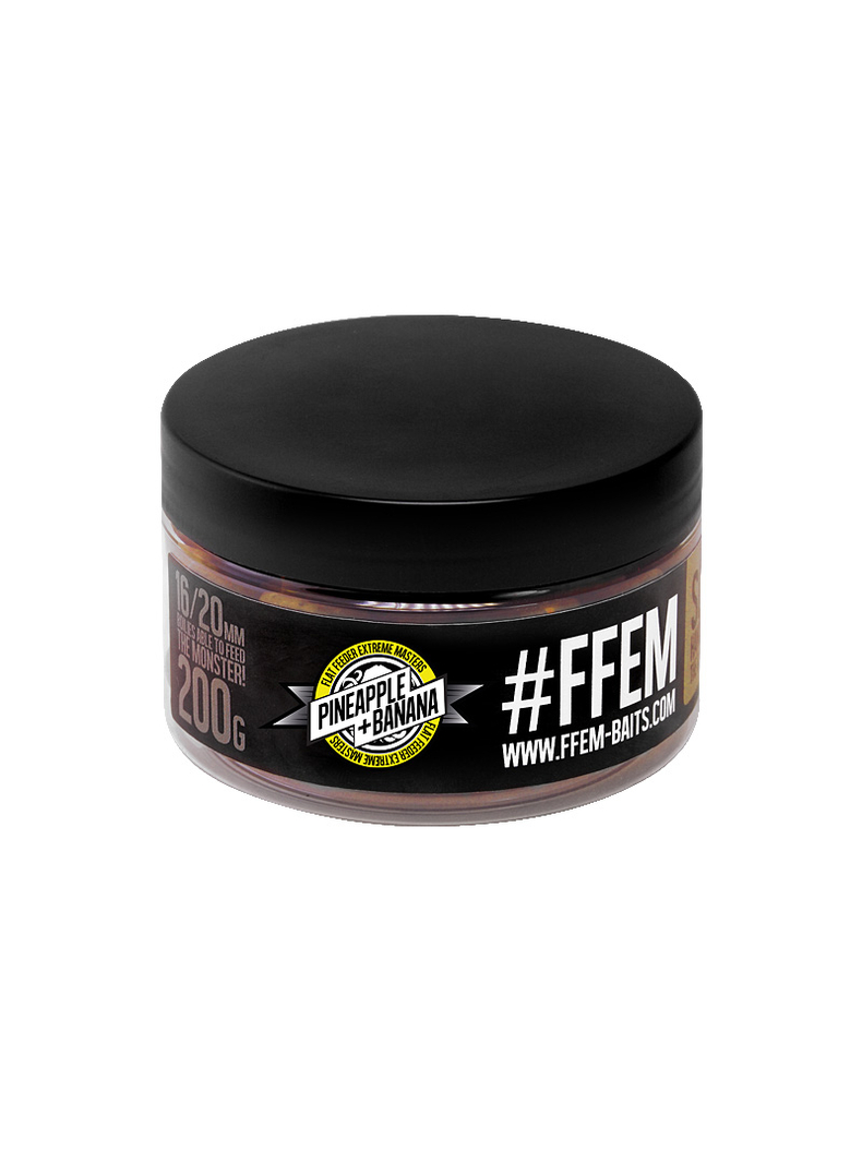 Насадочные пылящие бойлы FFEM Super Soluble Boilies Pineapple (Ананас ) 16/20mm Насадочные пылящие бойлы FFEM Super Soluble Boilies Pineapple (Ананас ) 16/20mm