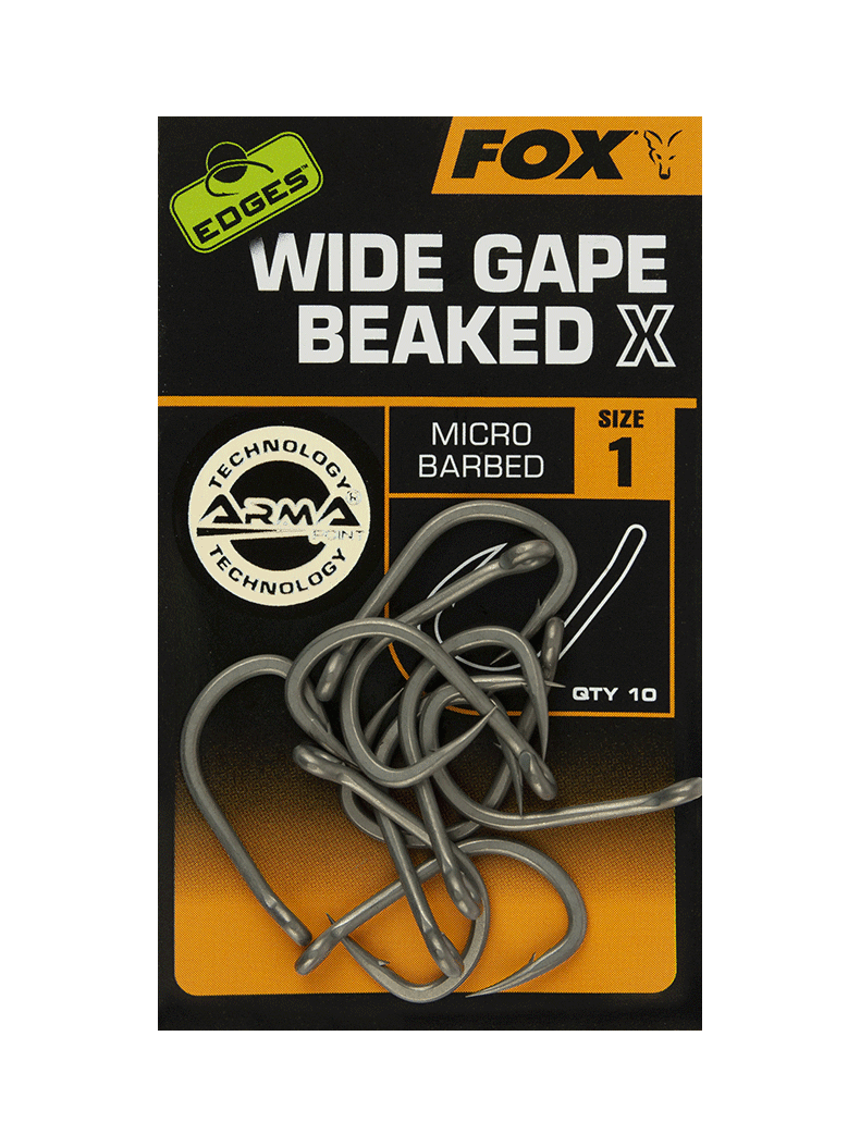 Крючки усиленные FOX Wide Gape Beaked X EDGES, Размер крючка: № 1