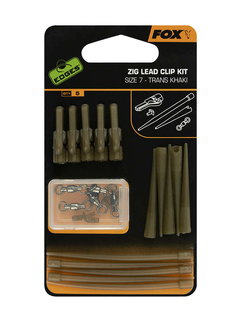 Комплект для ловли на зиг-риг FOX Zig Lead Clip Kit Trans Khaki EDGES Комплект для ловли на зиг-риг FOX Zig Lead Clip Kit Trans Khaki EDGES