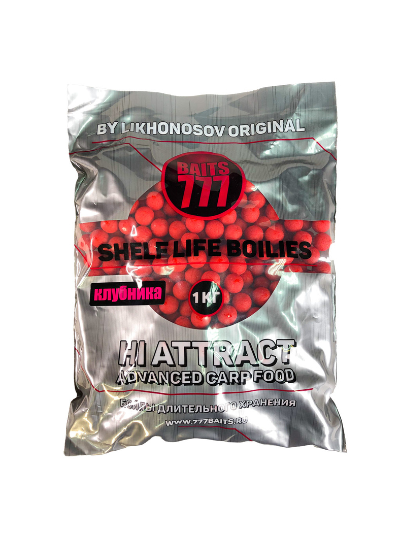 Бойлы тонущие 777 Baits Strawberry (Клубника) 1кг, Диаметр: 14 мм