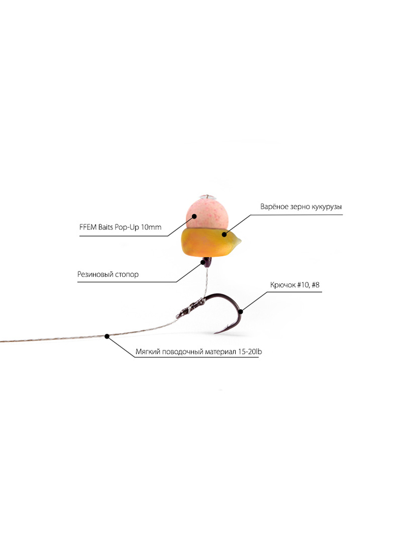 Плавающие бойлы FFEM Pop-Up White Plum (белая слива), Диаметр: 12 мм, изображение 6 Плавающие бойлы FFEM Pop-Up White Plum (белая слива), Диаметр: 12 мм, изображение 6