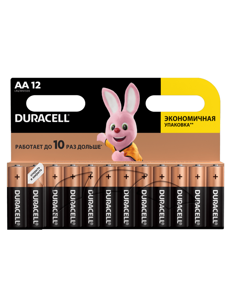 Батарейка Duracell Basic размер AA 1.5V, Количество: 2 шт., изображение 6 Батарейка Duracell Basic размер AA 1.5V, Количество: 2 шт., изображение 6