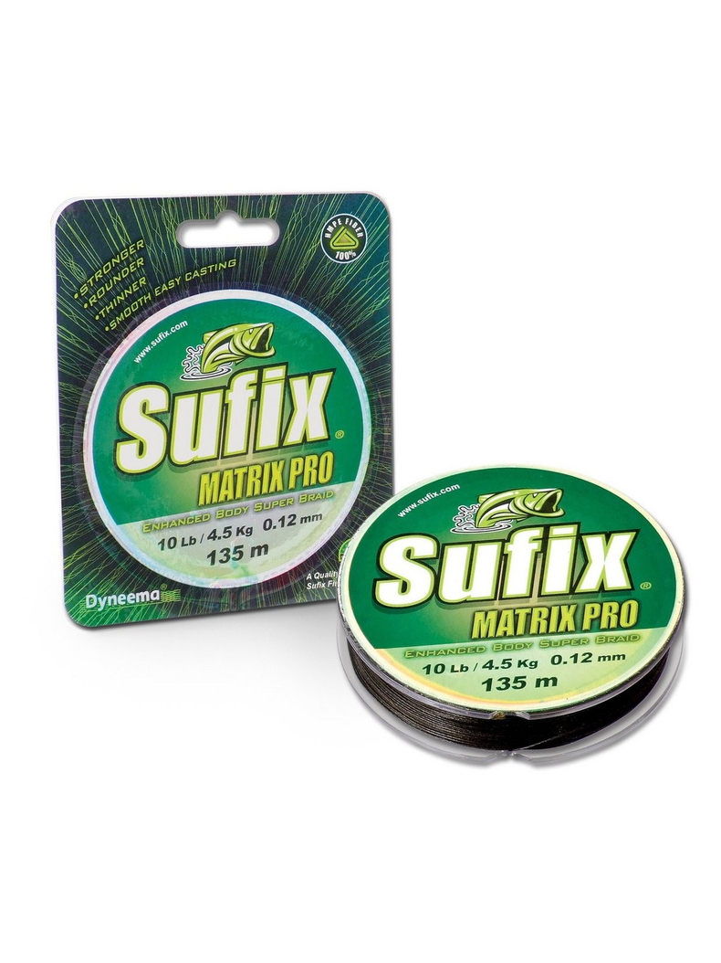 Шок-лидер плетённый 8-ми жильный Sufix Matrix Pro Green, Длина: 135 м, Тест: 36.00 кг, Диаметр лески: 0.35 мм, изображение 2