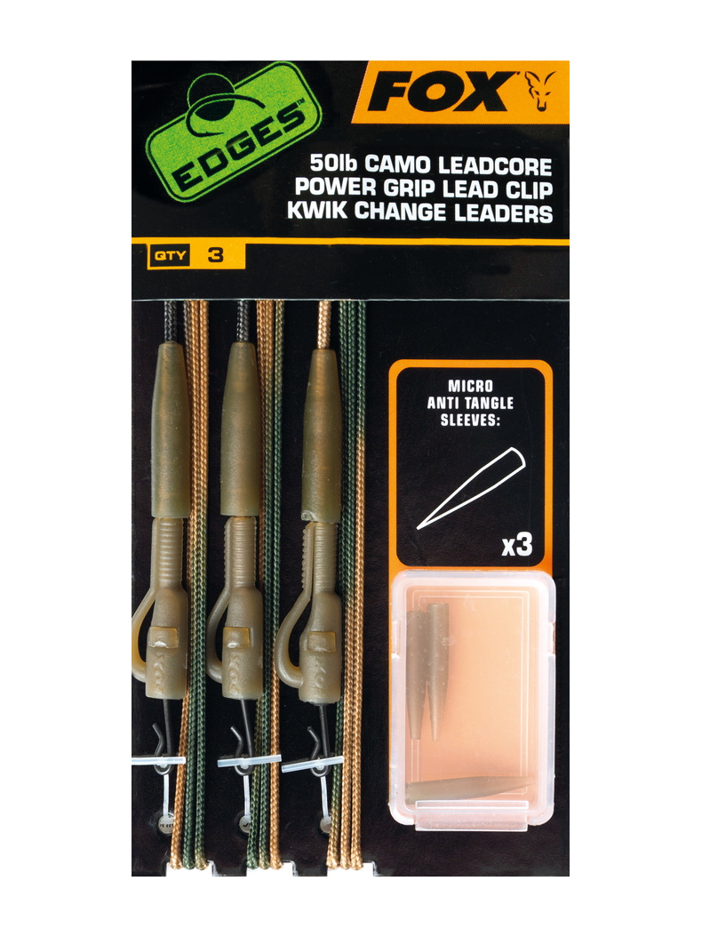 Набор готовых монтажей на безопасной клипсе FOX Camo Leadcore Power Grip Lead Clip Kwik Change Lead 50lb Набор готовых монтажей на безопасной клипсе FOX Camo Leadcore Power Grip Lead Clip Kwik Change Lead 50lb