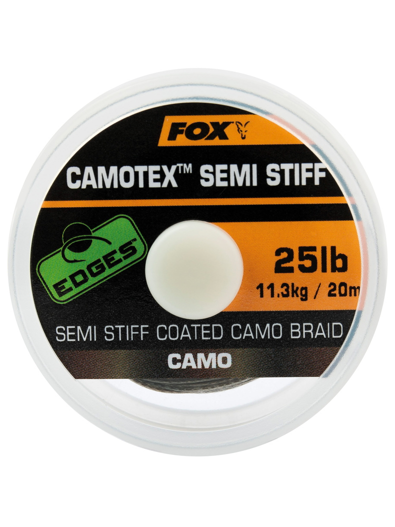 Полужесткий поводковый материал в оплётке FOX Camotex Semi-Stiff EDGES, Тест: 35.00 lb Полужесткий поводковый материал в оплётке FOX Camotex Semi-Stiff EDGES, Тест: 35.00 lb