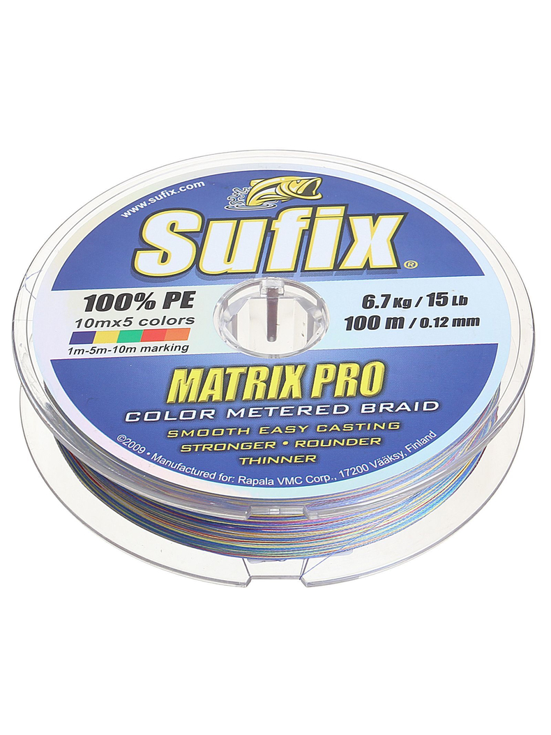 Леска плетеная Sufix Matrix Pro Multi Color, Длина: 250 м, Тест: 45.00 кг, Диаметр лески: 0.40 мм