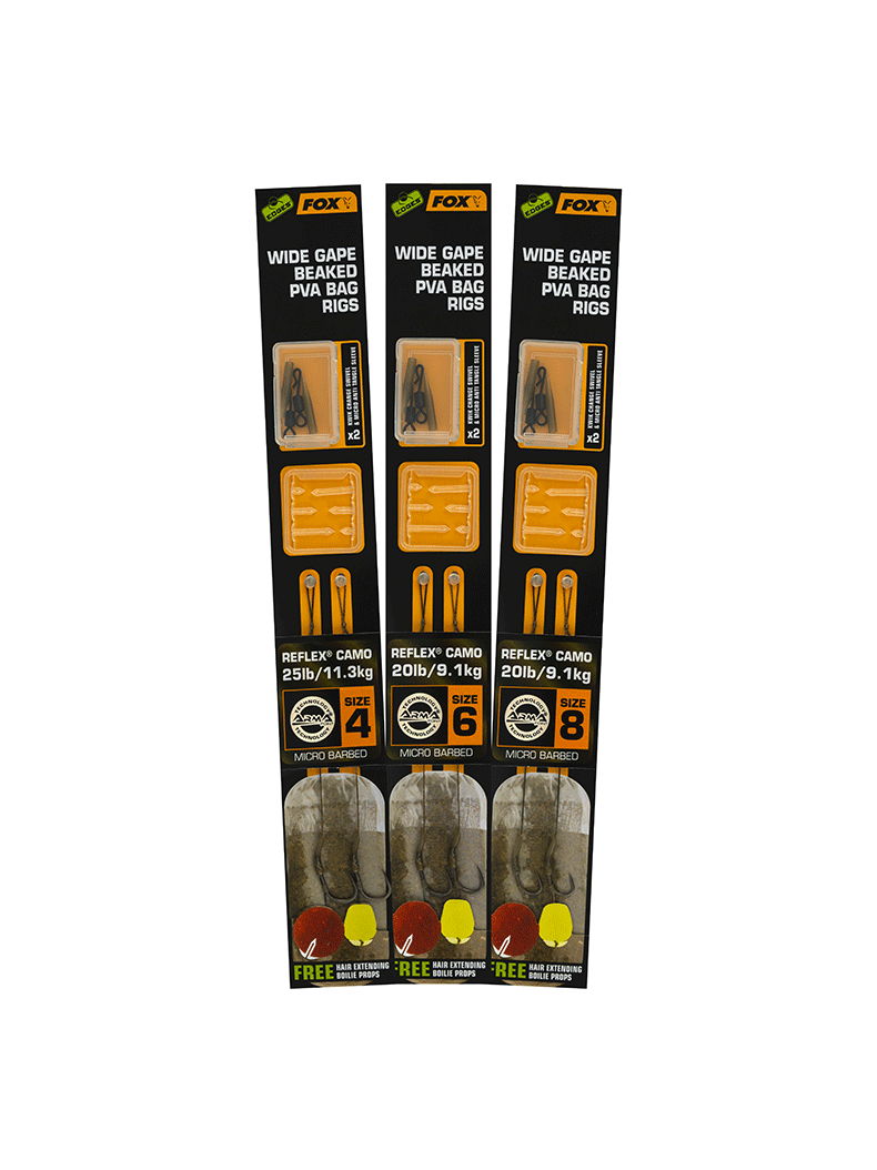 Готовые оснастки FOX Wide Gape Beaked PVA Bag Rigs, Размер: 6