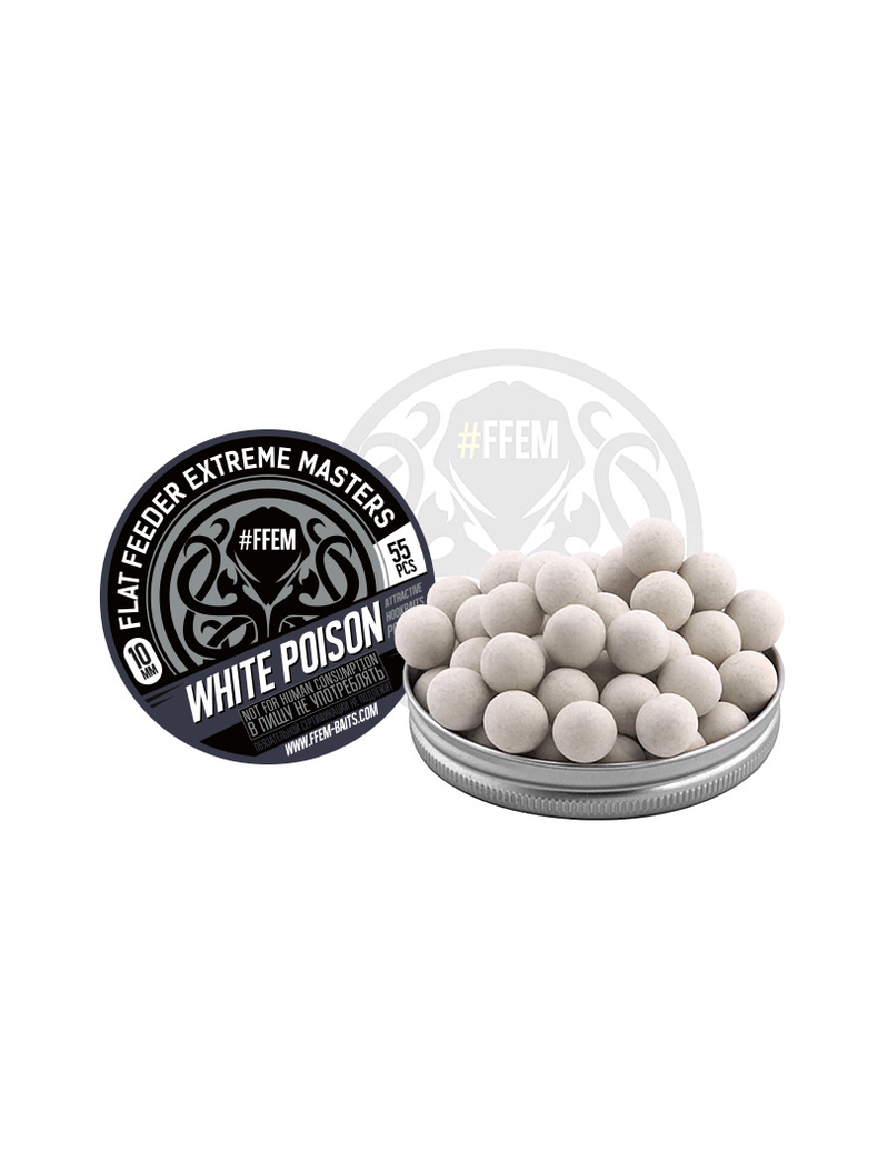 Плавающие бойлы FFEM Pop-Up White Poison (Кальмар и Скопекс) 10mm, изображение 2