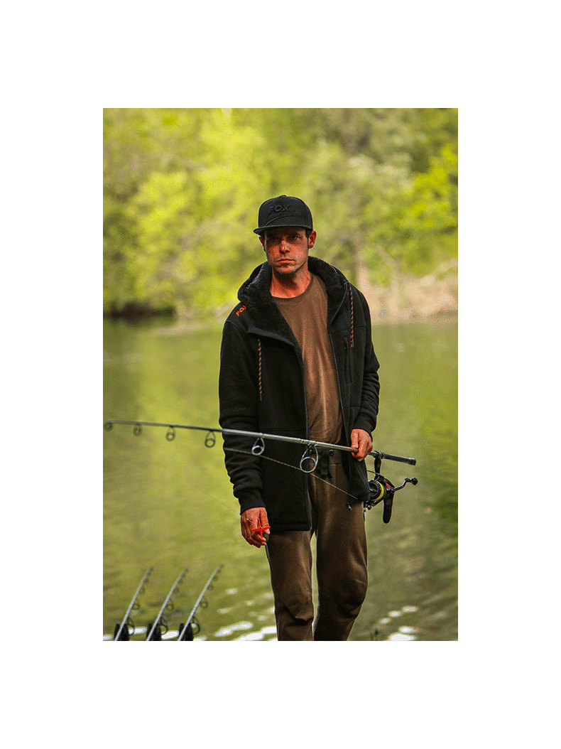 Толстовка утепленная FOX Collection Sherpa Hoody Black & Orange, Размер: S, изображение 3