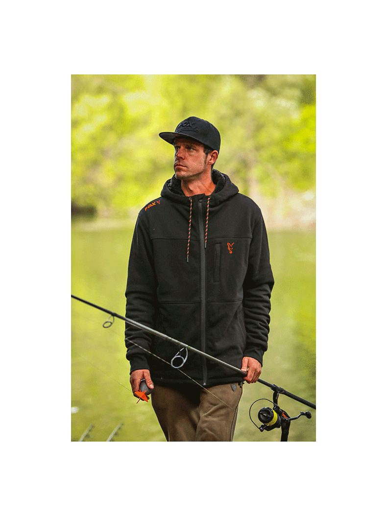 Толстовка утепленная FOX Collection Sherpa Hoody Black & Orange, Размер: S, изображение 4