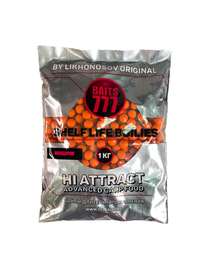 Бойлы тонущие 777 Baits Tangerine (Мандарин) 1кг, Диаметр: 14 мм