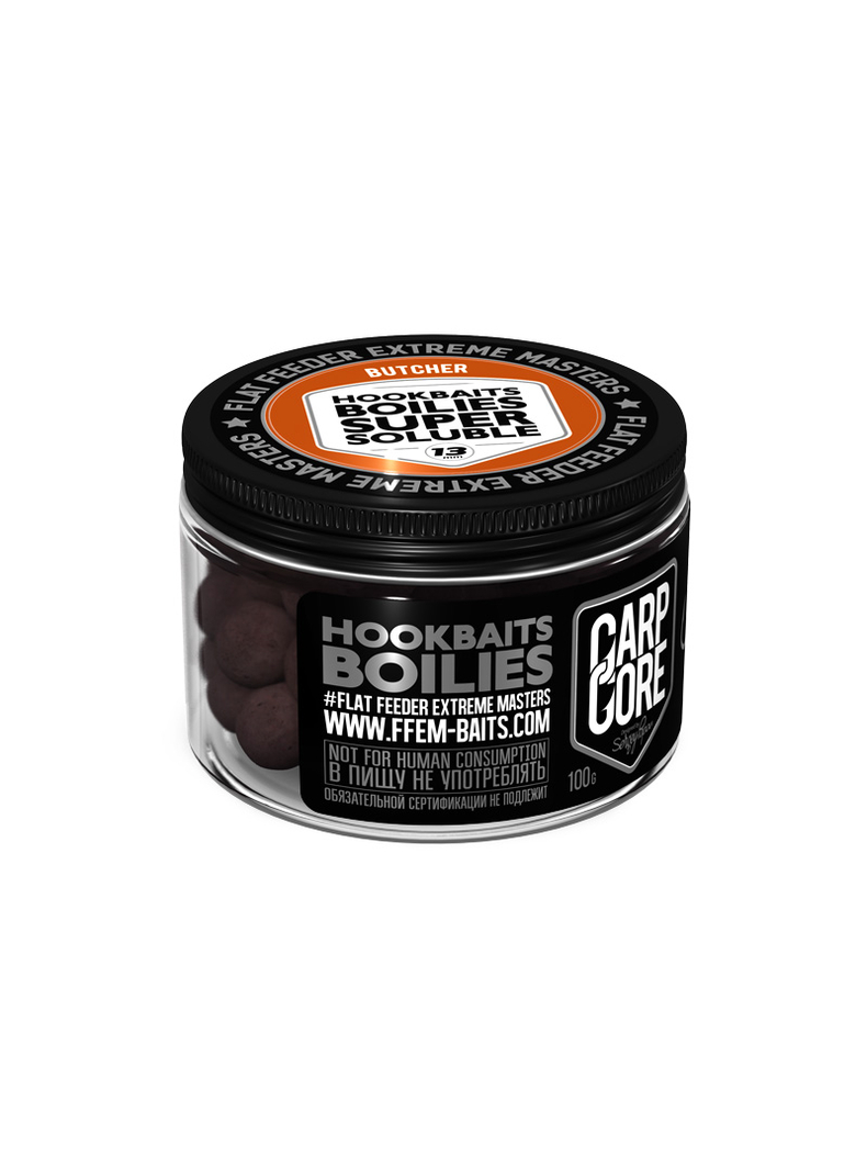 Бойлы пылящие насадочные FFEM Super Soluble HNV Boilies Butcher (Кальмар, Осьминог и Клюква) 13mm