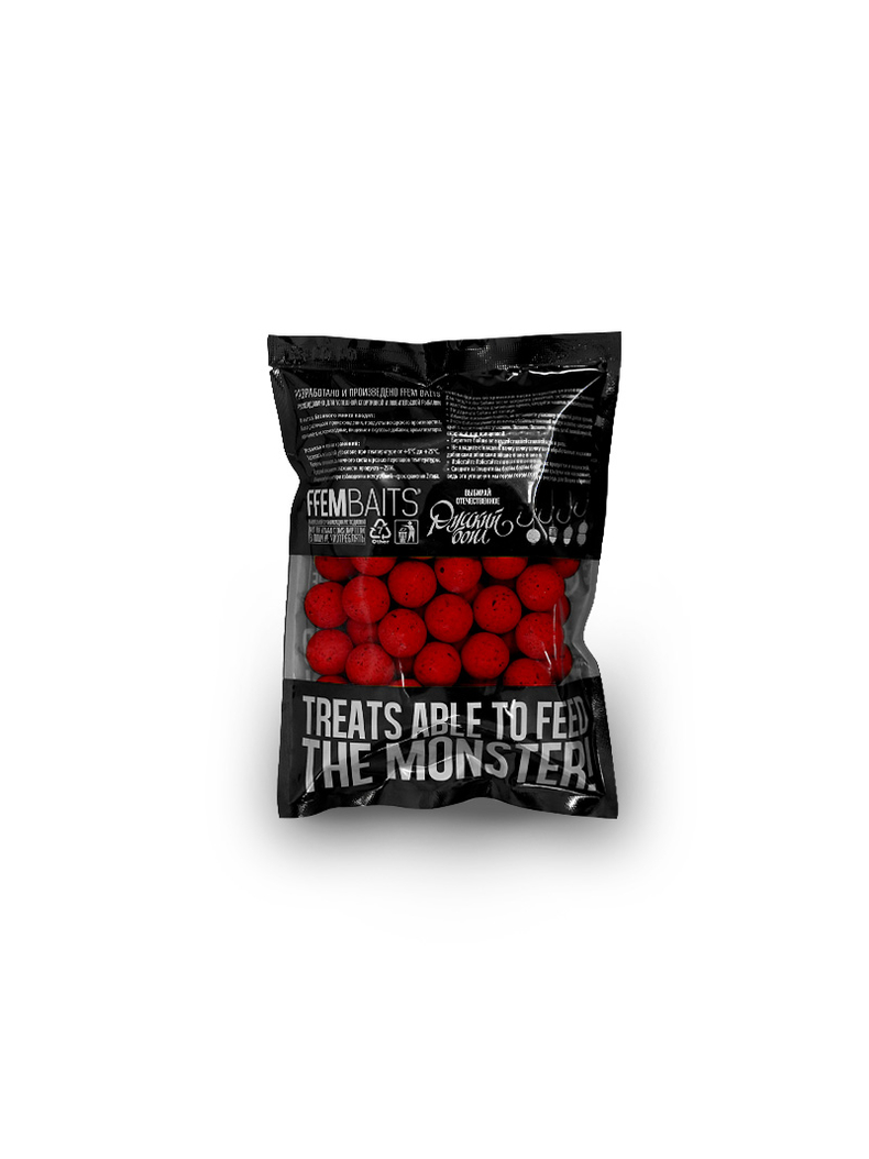 Бойлы насадочные FFEM High Attractive Boilies Strawberry (Клубника) 400г, Диаметр: 16 мм, изображение 2 Бойлы насадочные FFEM High Attractive Boilies Strawberry (Клубника) 400г, Диаметр: 16 мм, изображение 2