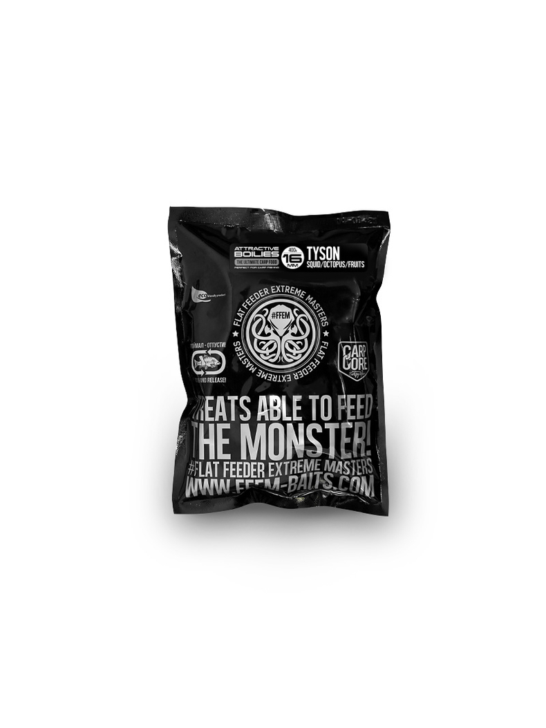 Бойлы насадочные FFEM High Attractive Boilies Tyson (кальмар, осьминог и фрукты) 400г, Диаметр: 16 мм