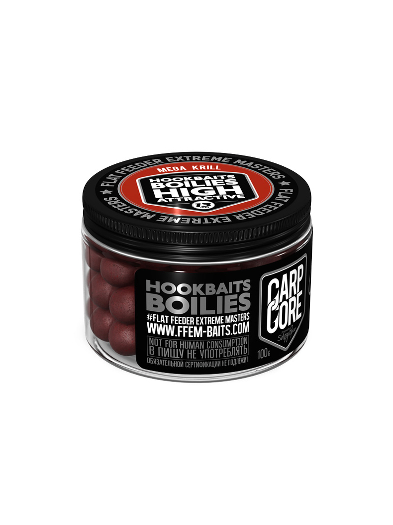 Бойлы насадочные FFEM Hookbaits Boilies Mega Krill (Криль и Креветка) 13mm Бойлы насадочные FFEM Hookbaits Boilies Mega Krill (Криль и Креветка) 13mm
