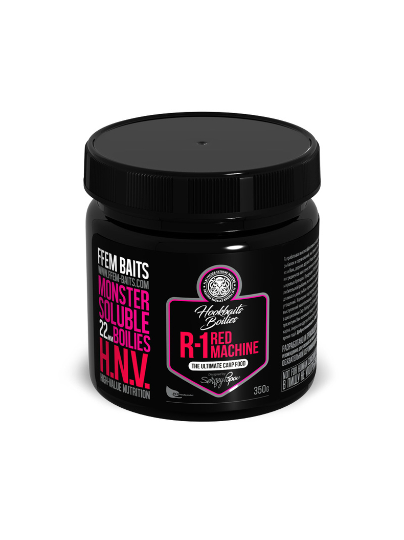 Бойлы насадочные пылящие FFEM Monster Soluble Boilies HNV-R-1 (Фрукты и Лосось) 22mm 350г