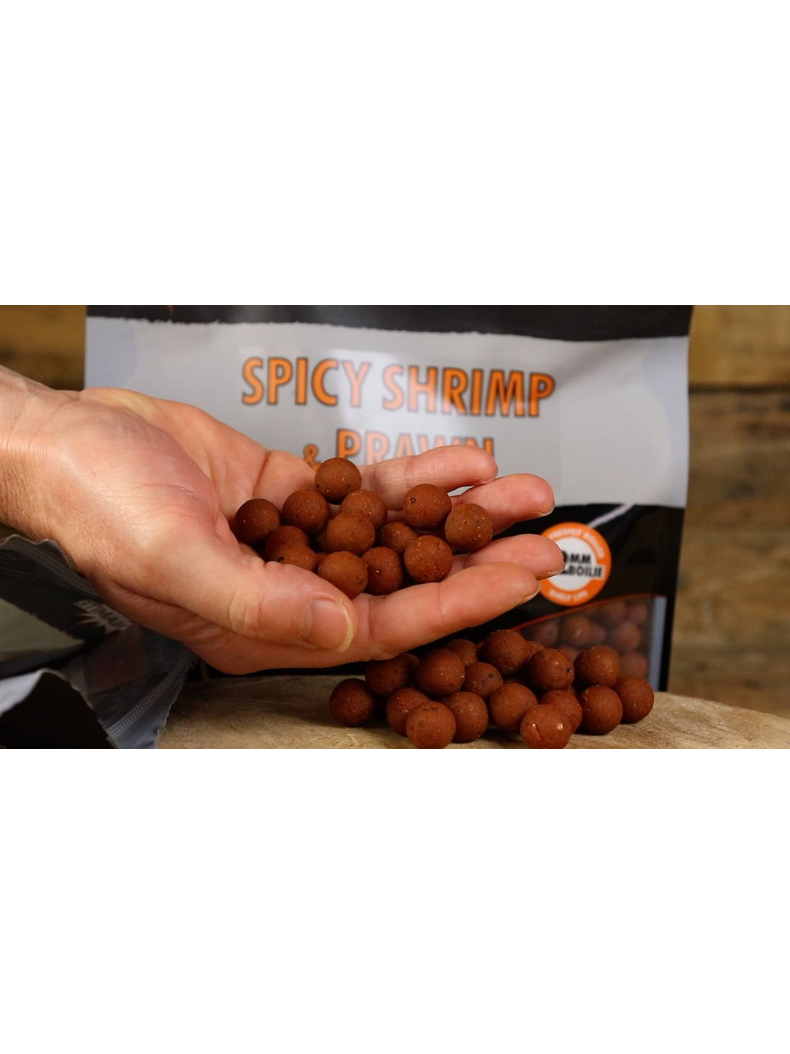 Тонущие бойлы Dynamite Baits Hi-attract Spicy Shrimp & Prawn Boilies (острые креветки) 1.8kg, Диаметр: 20 мм, изображение 2
