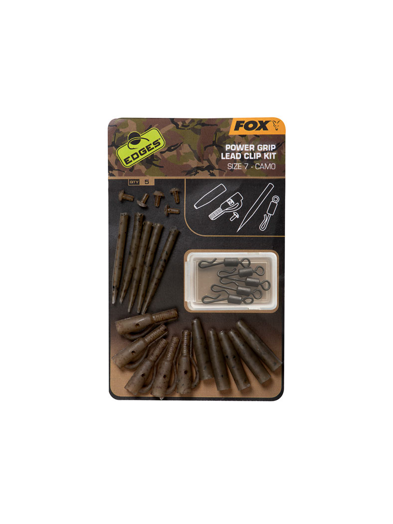 Набор для монтажа Безопасная Клипса FOX Edges Camo Power Grip Lead Clip Kit с усиленным конусом