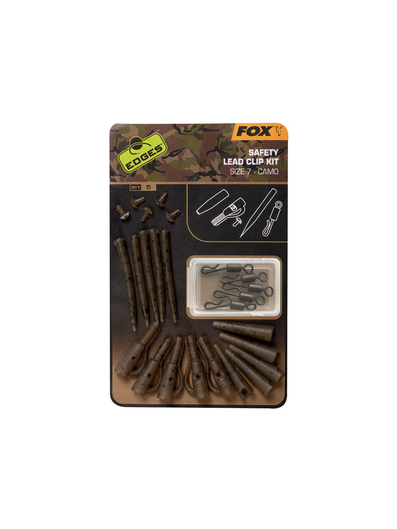Набор для монтажа Безопасная Клипса FOX Edges Camo Slik Lead Clip Kit с классическим конусом, Размер быстросъема: 10 Набор для монтажа Безопасная Клипса FOX Edges Camo Slik Lead Clip Kit с классическим конусом, Размер быстросъема: 10